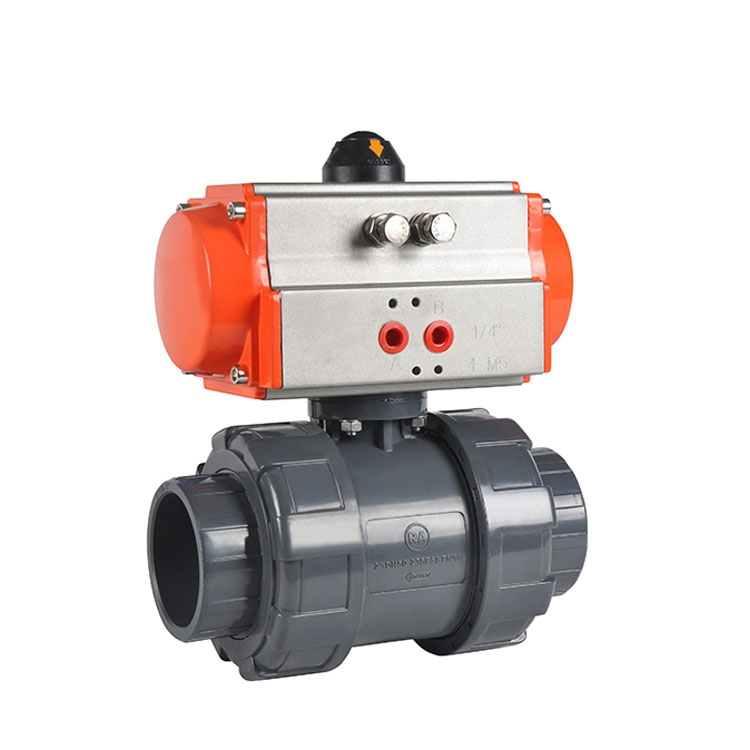 HK57 Double Union PVC Pneumatic Actuator Valve